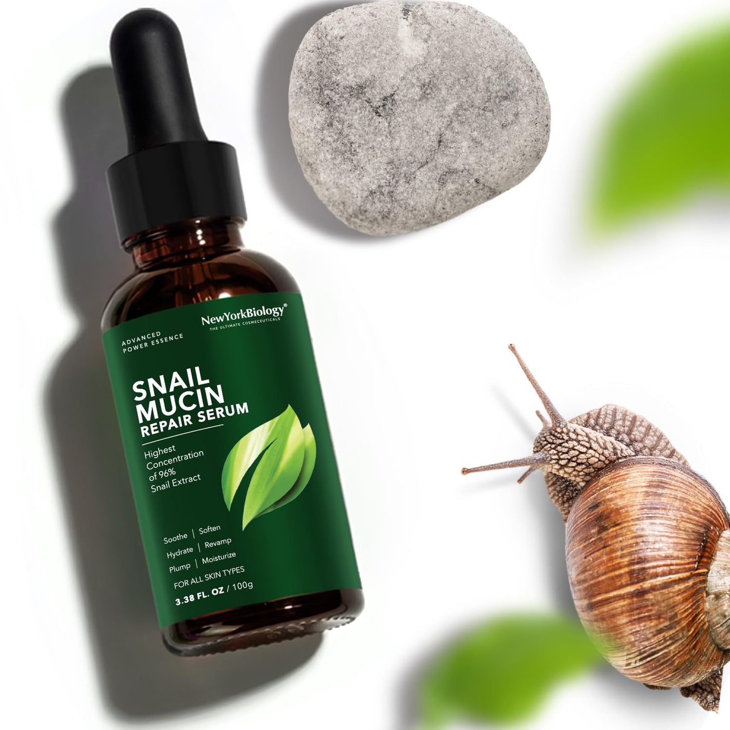96% Korean Snail Mucin Serum | Hydrating & Repairing Anti-Aging Face Essence for Smooth, Radiant Skin
