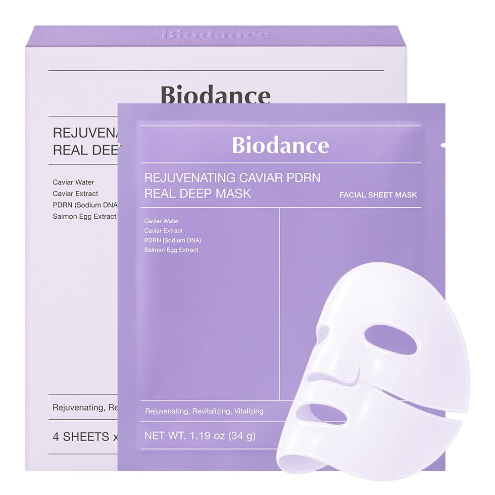 Bio-Collagen Real Deep Mask | Overnight Hydrogel Sheet Mask for Deep Hydration, Elasticity & Pore Refinement – Korean Skincare Set (1.19oz x 4ea)
