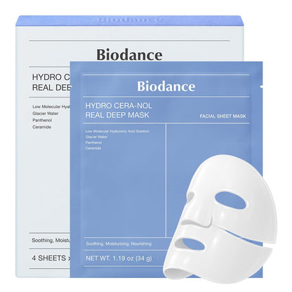 Bio-Collagen Real Deep Mask | Overnight Hydrogel Sheet Mask for Deep Hydration, Elasticity & Pore Refinement – Korean Skincare Set (1.19oz x 4ea)