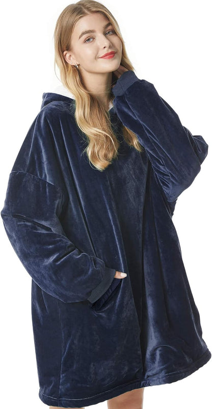 Oversized Wearable Blanket Hoodie – Ultra Soft Sherpa Fleece Sweatshirt, One Size Cozy Gift for Women & Men