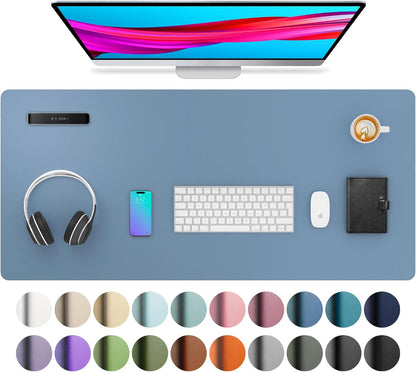 Stylish Fairy Pink Leather Desk Pad Protector - Non-Slip PU Leather Mouse Pad & Office Mat for Ultimate Workspace Organization
