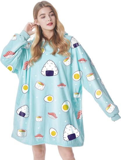 Oversized Wearable Blanket Hoodie – Ultra Soft Sherpa Fleece Sweatshirt, One Size Cozy Gift for Women & Men