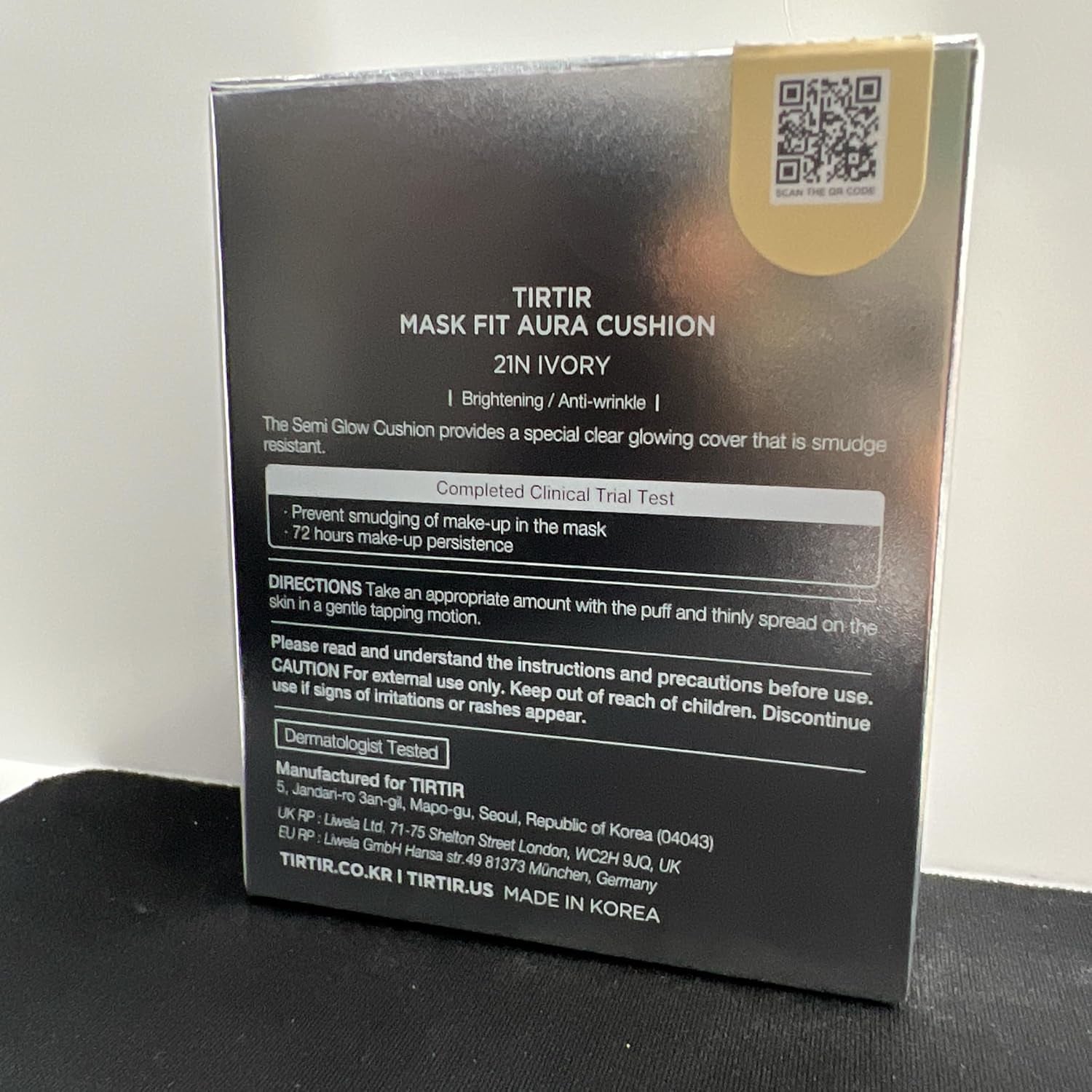 TIRTIR Mask Fit Aura Silver Cushion Foundation | Semi-Glow Finish, Natural Coverage & 72-Hour Radiant Hydration – Lightweight K-Beauty Cushion for Dry & Combination Skin