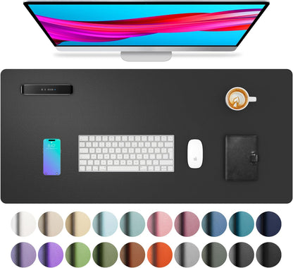 Stylish Fairy Pink Leather Desk Pad Protector - Non-Slip PU Leather Mouse Pad & Office Mat for Ultimate Workspace Organization