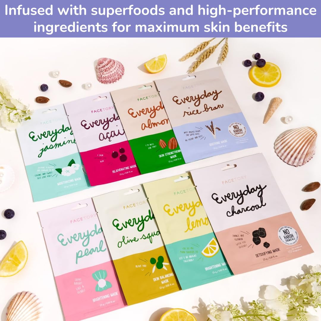 EVERYDAY 8 Sheet Mask Set | Premium K-Beauty Masks