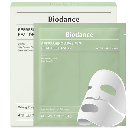 Bio-Collagen Real Deep Mask | Overnight Hydrogel Sheet Mask for Deep Hydration, Elasticity & Pore Refinement – Korean Skincare Set (1.19oz x 4ea)