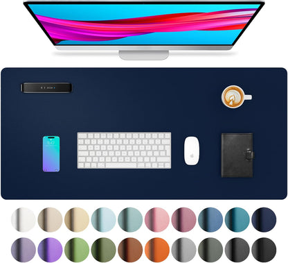 Stylish Fairy Pink Leather Desk Pad Protector - Non-Slip PU Leather Mouse Pad & Office Mat for Ultimate Workspace Organization