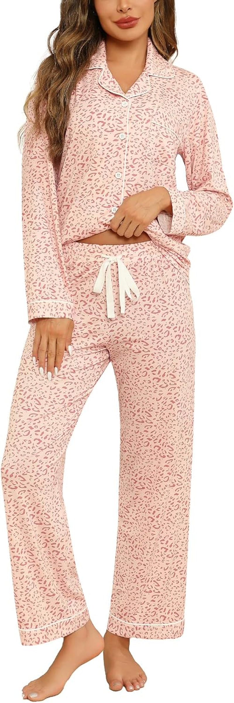 Luxuriously Soft Women's Button-Up Pajama Set - Cozy Long Sleeve Shirt and Pants Lounge Set in Elegant Green (Sizes S-XXL)