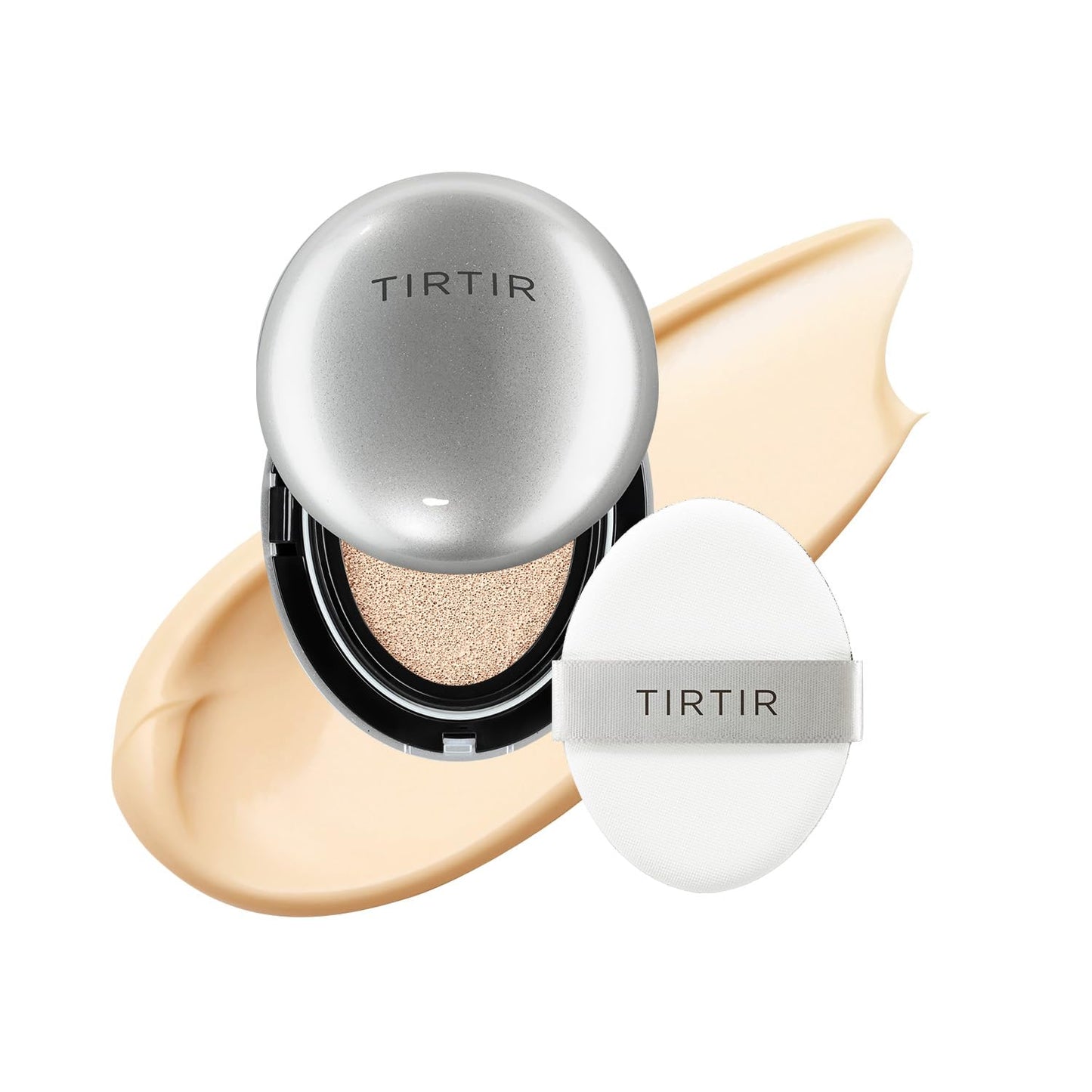 TIRTIR Mask Fit Aura Silver Cushion Foundation | Semi-Glow Finish, Natural Coverage & 72-Hour Radiant Hydration – Lightweight K-Beauty Cushion for Dry & Combination Skin