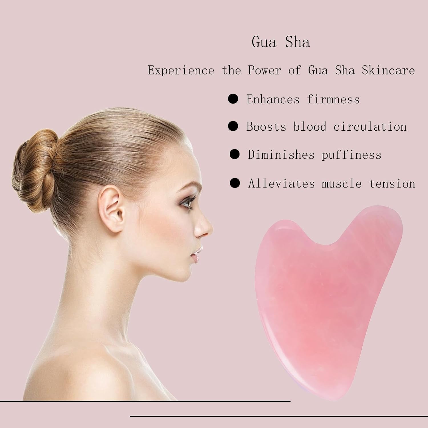 Rose Quartz Gua Sha | Facial Massage & Lifting Tool