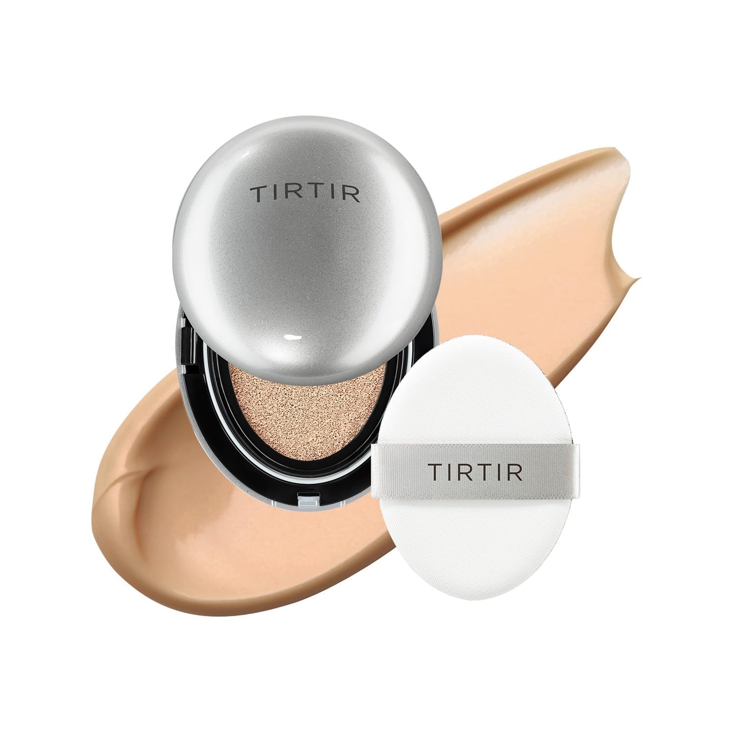 TIRTIR Mask Fit Aura Silver Cushion Foundation | Semi-Glow Finish, Natural Coverage & 72-Hour Radiant Hydration – Lightweight K-Beauty Cushion for Dry & Combination Skin