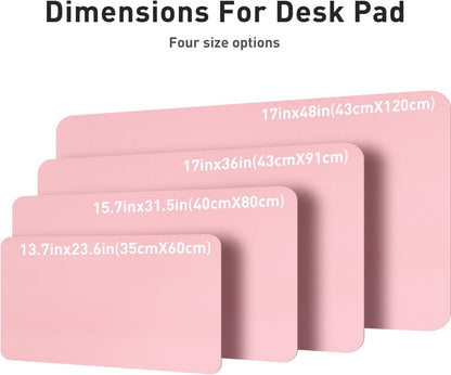 Stylish Fairy Pink Leather Desk Pad Protector - Non-Slip PU Leather Mouse Pad & Office Mat for Ultimate Workspace Organization