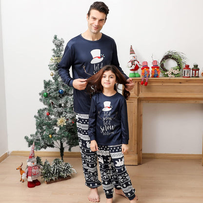Cozy Matching Christmas Pajamas for the Whole Family - Fun Let It Snow Print Tops with Classic Plaid Pants