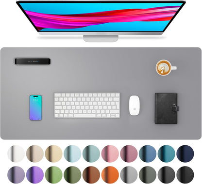 Stylish Fairy Pink Leather Desk Pad Protector - Non-Slip PU Leather Mouse Pad & Office Mat for Ultimate Workspace Organization