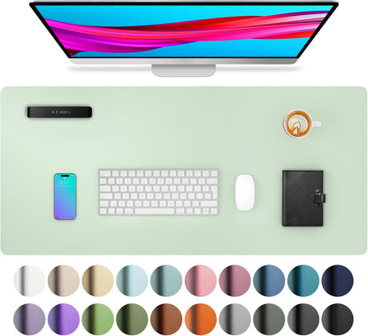 Stylish Fairy Pink Leather Desk Pad Protector - Non-Slip PU Leather Mouse Pad & Office Mat for Ultimate Workspace Organization