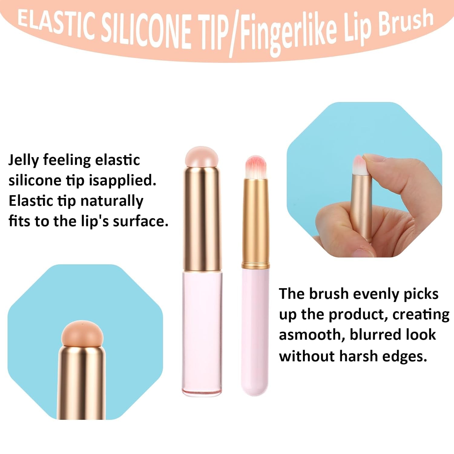 3-Piece Silicone Lip Brush Set | Reusable K-Beauty Lip Applicators