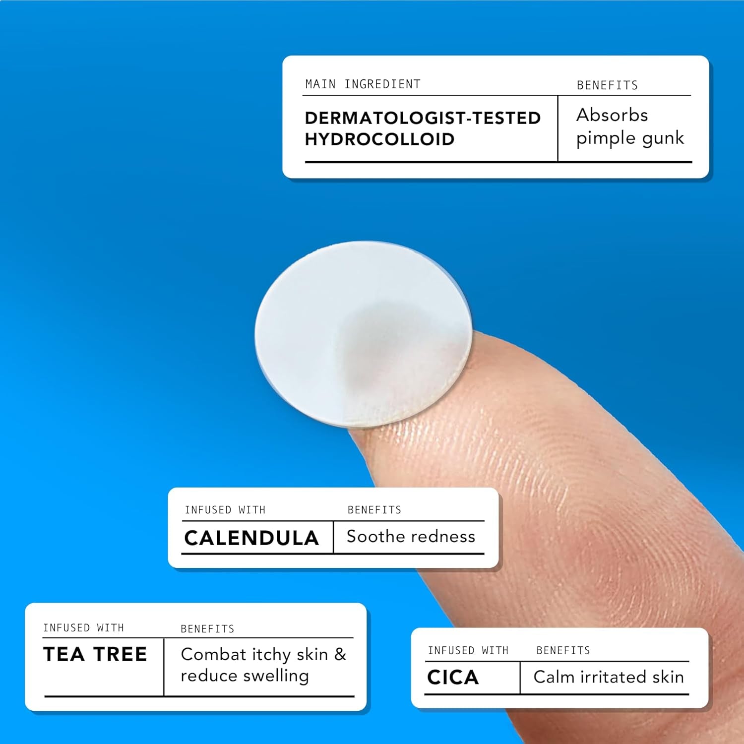 Avarelle Acne Cover Patches | Hydrocolloid Pimple Patches with Tea Tree, Cica & Calendula – Vegan, Cruelty-Free Korean Skincare Zit Patches