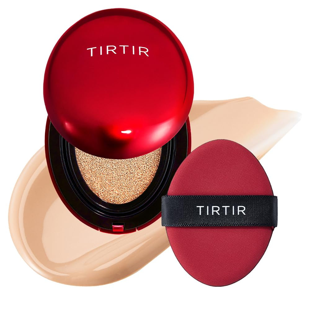 TIRTIR Mask Fit Red Cushion Foundation | Full Coverage, Weightless, Satin Glow Finish – 40 Shades Korean K-Beauty Foundation for All Skin Tones