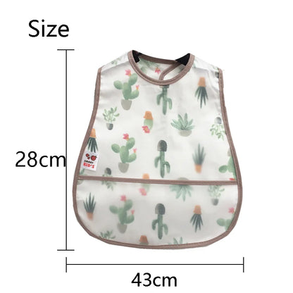 2023 New Cartoon Pattern EVA Waterproof Pocket Lunch Feeding Bibs