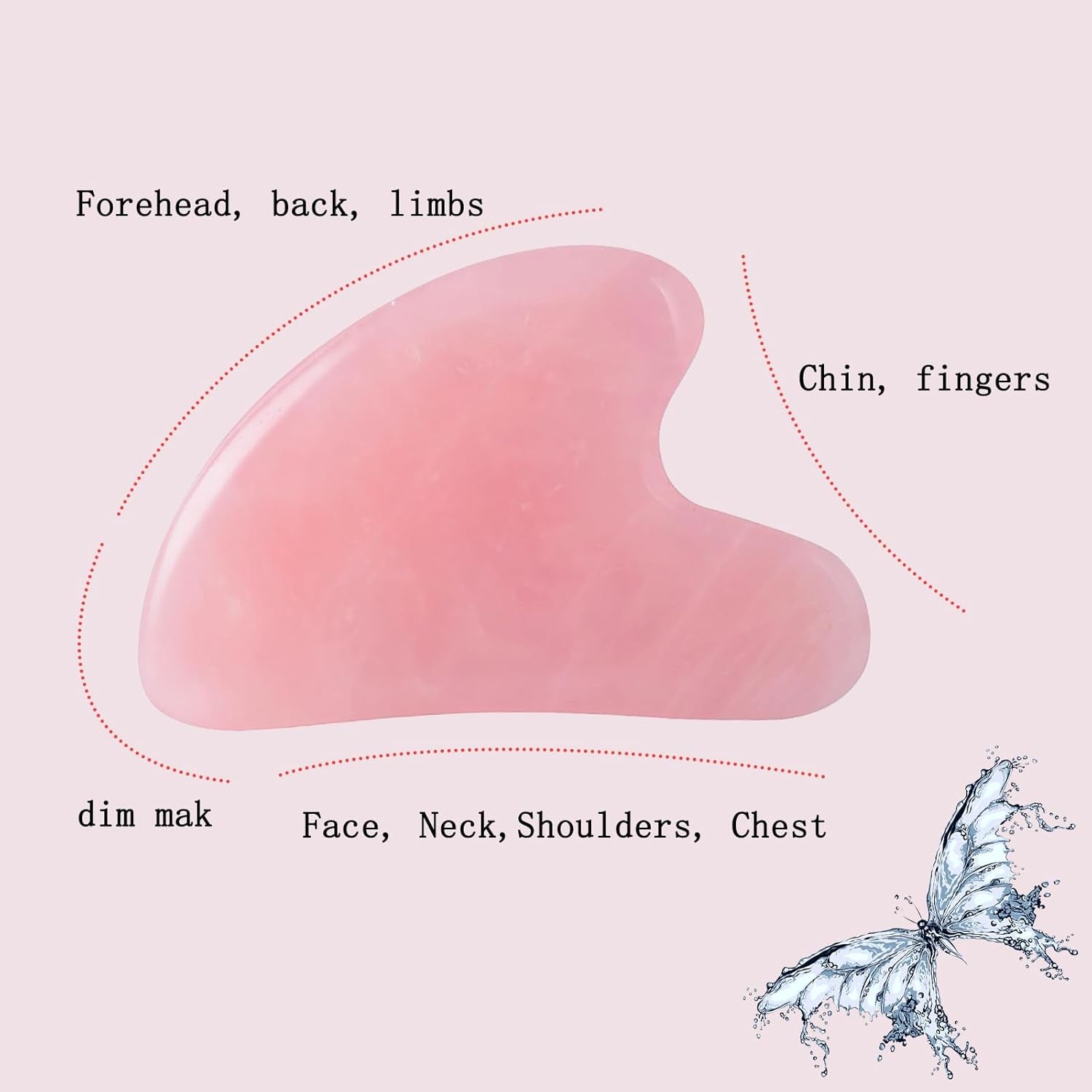 Rose Quartz Gua Sha | Facial Massage & Lifting Tool