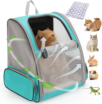 2-in-1 Rolling Pet Carrier Backpack, Grey — Telescopic Handle & Wheels, Breathable Mesh, Fits Small Dogs & Cats up to 16 lb.