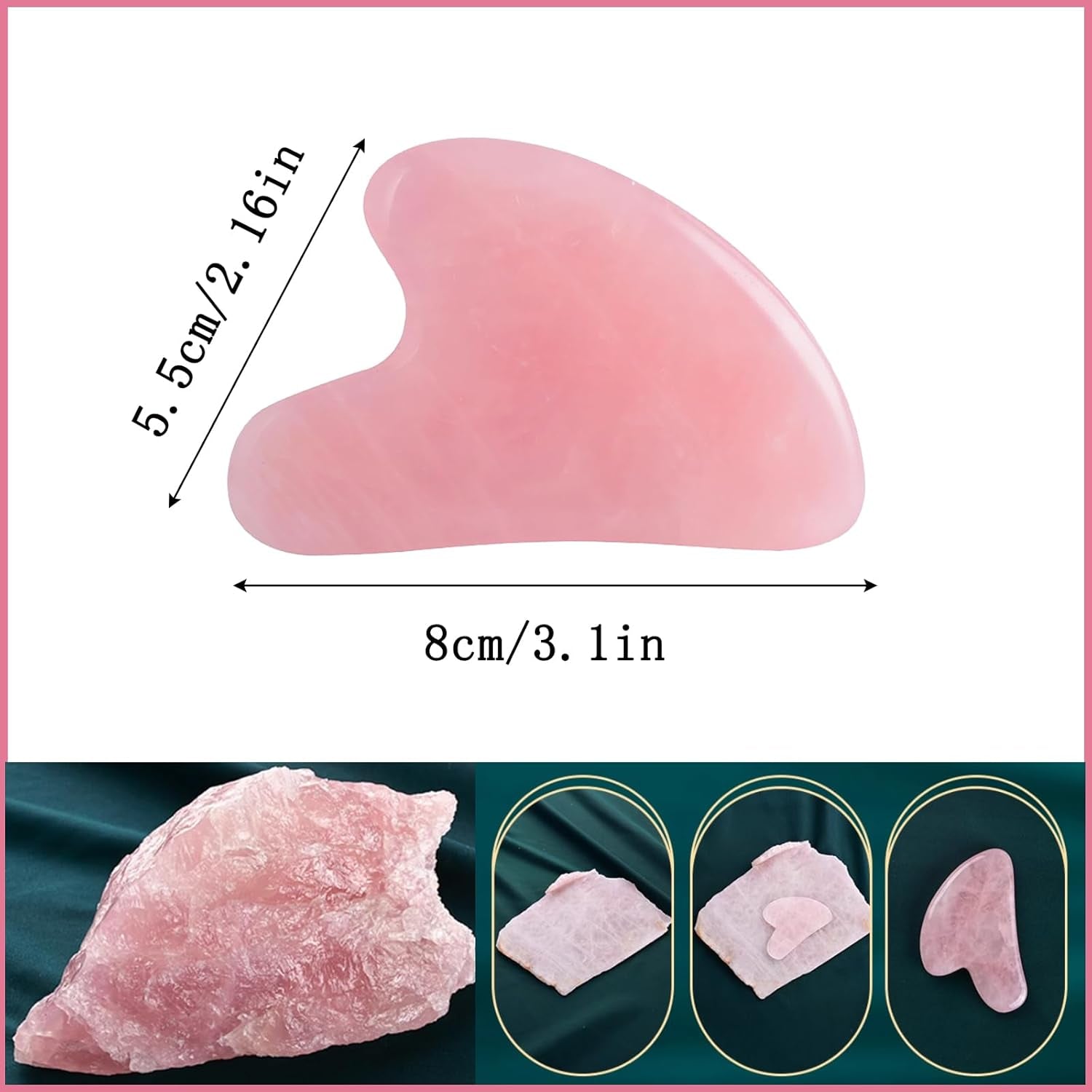 Rose Quartz Gua Sha | Facial Massage & Lifting Tool