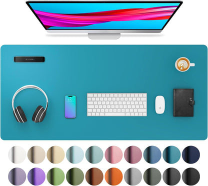 Stylish Fairy Pink Leather Desk Pad Protector - Non-Slip PU Leather Mouse Pad & Office Mat for Ultimate Workspace Organization