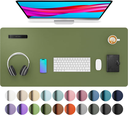 Stylish Fairy Pink Leather Desk Pad Protector - Non-Slip PU Leather Mouse Pad & Office Mat for Ultimate Workspace Organization