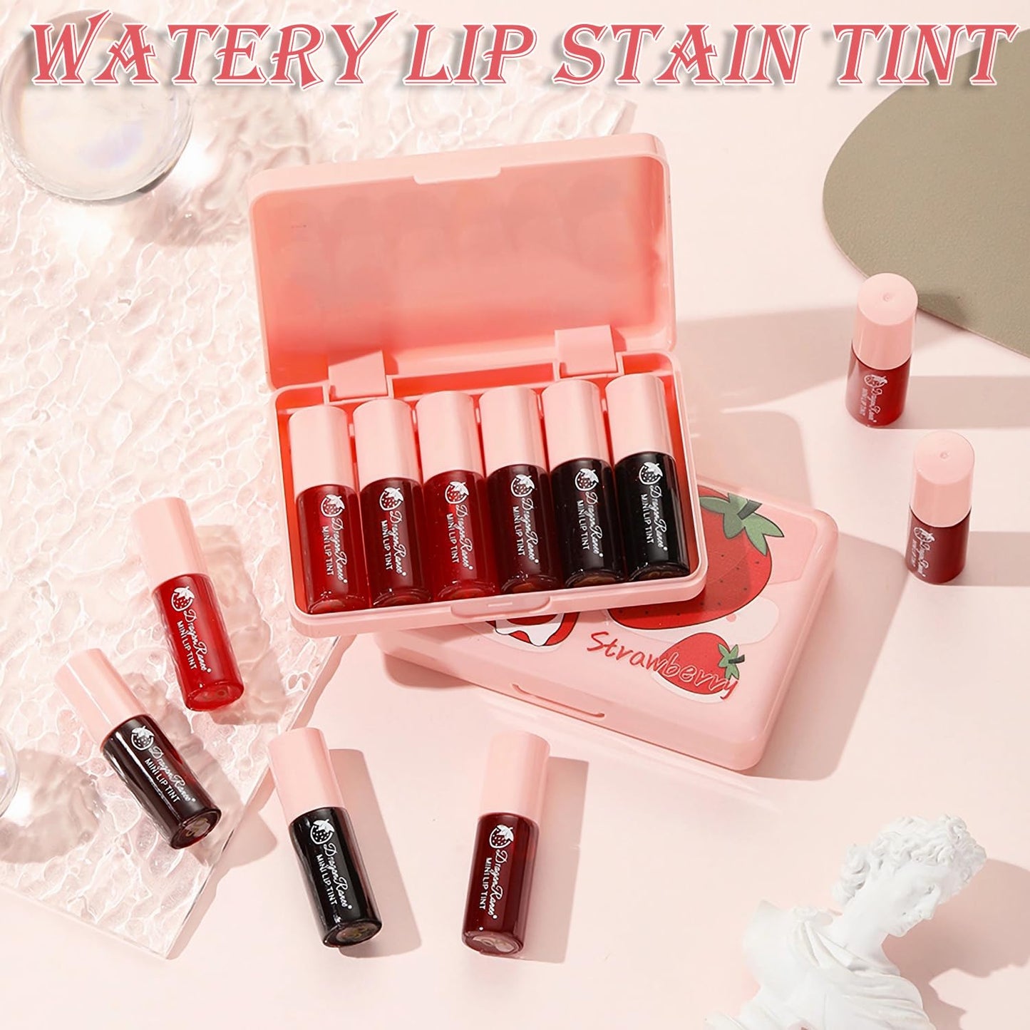 6-Color K-Beauty Lip Tint | Waterproof 3-in-1 Tint