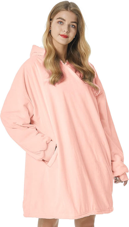 Oversized Wearable Blanket Hoodie – Ultra Soft Sherpa Fleece Sweatshirt, One Size Cozy Gift for Women & Men