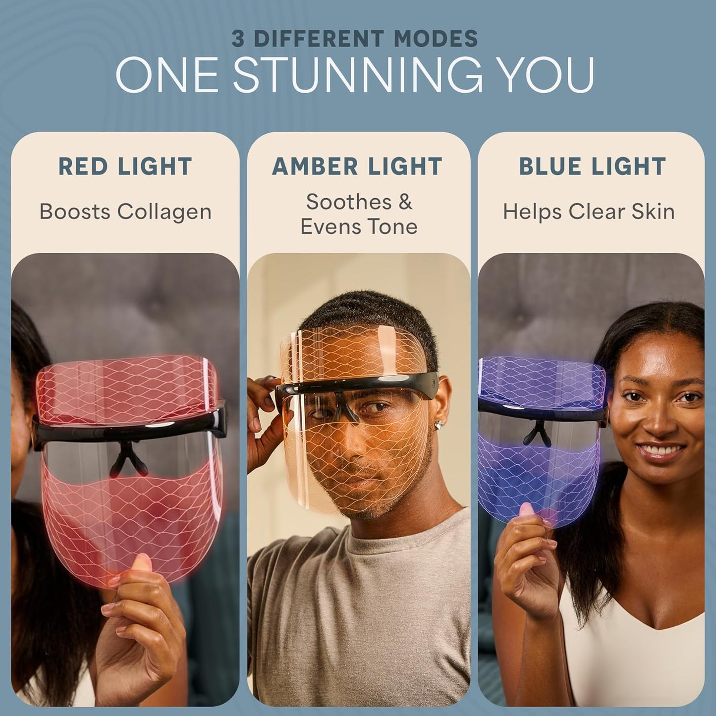 LED Silicone Face Mask | 3-Color Light Therapy Device for Anti-Aging, Radiance & Clear Skin – Portable At-Home Facial Tool