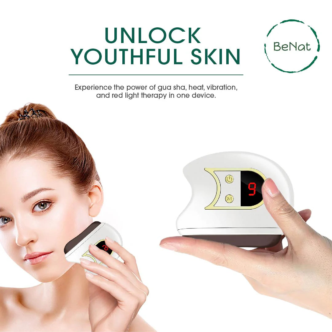 Electric Gua Sha Facial Sculpting Device | Heated Vibrating Red Light K-Beauty Tool for Lifting, Firming & Radiant Skin